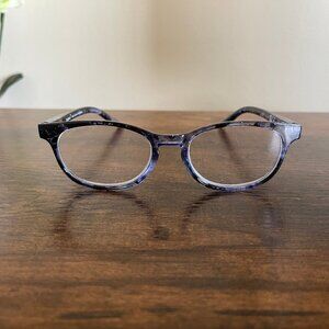 EyeGuard Blue Marbled Frames Only Oval Full Rim Shape Blending Classic Style